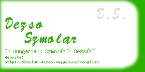 dezso szmolar business card